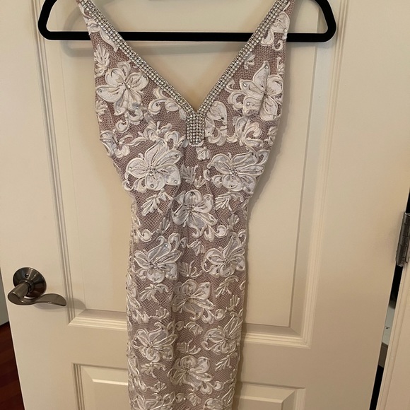 Baccio Couture Zara White Short Cocktail Dress - Picture 3 of 7